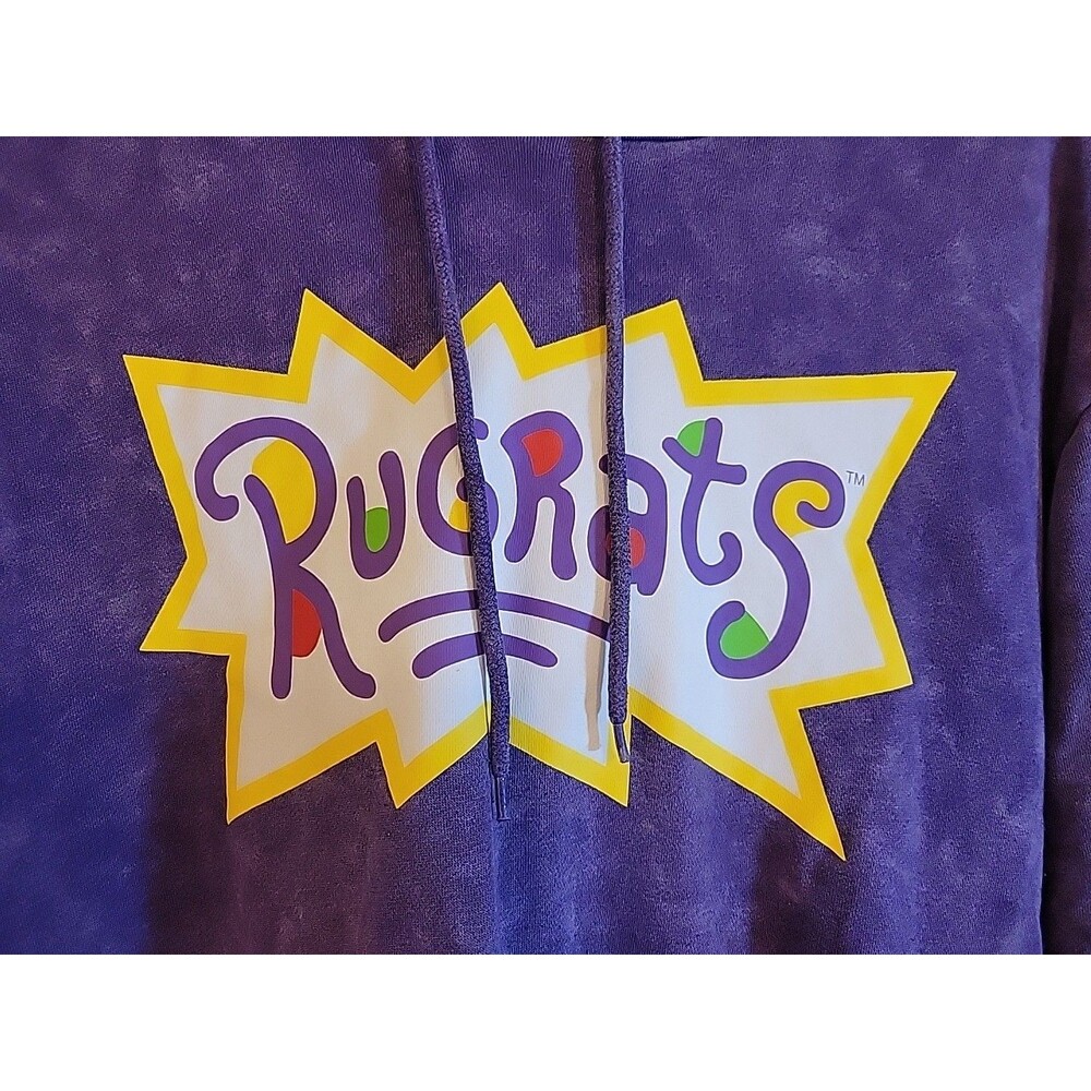 Rugrats Distressed Purple Hoodie Graphic 90’s Unisex Nickelodeon Size Medium - Picture 2 of 10